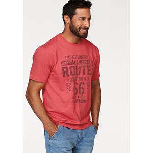 Man's World Shirt met ronde hals korte mouwen, casual pasvorm, bedrukt, ronde hals