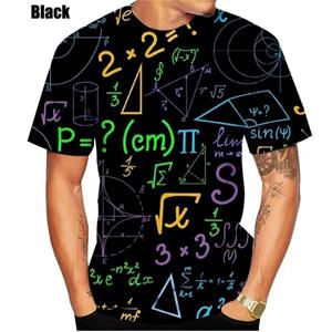 Chengyu Mode Creatief Ontwerp Wiskundige Wiskunde Formule T-shirt 3D-printen Mannen Plus Size Casual Korte Mouw Universele T-shirts 4XL