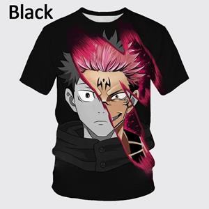 ETST0013 2024 Zomer Nieuwe Anime Jujutsu Kaisen 3D-print T-shirt Heren Persoonlijkheid Hiphop Korte mouwen Unisex Casual Ronde hals Tops S