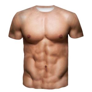The second face a man Grappige spier T-shirts Spier 3D Print Streetwear Mannen Vrouwen Sport Casual Mode Oversized T-shirt Kinderen T-shirts Tops Herenkleding XL wit