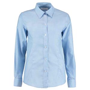 Kustom Kit Dames oxford getailleerde overhemd met lange mouwen