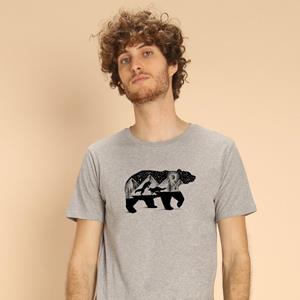 Le Roi du Tshirt T-shirt Homme - BEAR AND FOXES S heide grijze kleur