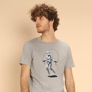 Le Roi du Tshirt T-shirt Homme - STORMTROOPER SKIPPING S heide grijze kleur