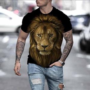 ETST WENDY 05 Heren 3D dier muis geprint T-shirt zomer mode casual outdoor sport fitness ronde hals korte mouwen heren overhemd kleding S