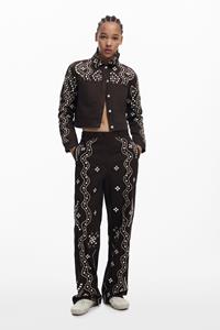 Desigual Lange broek met spiegels - BROWN