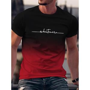 ETST 005 Zomeruitje Whatever Print Gradient Crew Neck T-shirt voor heren Trendy casual top met korte mouwen Heren T-shirt ropa de hombre S