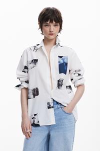Desigual Katoenen overhemd met foto's - WHITE