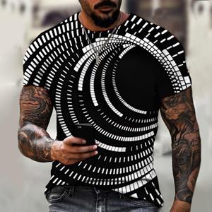 Xr 01 Merk Heren Zomer Korte mouwen Technologie Lege Digitale Informatie 3D Gedrukt T-shirt Harajuku Mode Maat 6XL S