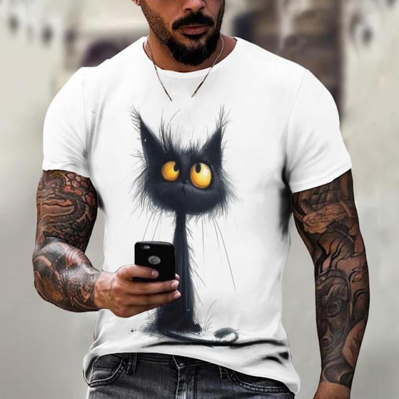 ETST WENDY 005 Zomer korte mouw dieren T-shirt voor mannen 3D patroon print casual T-shirt mode straat oversized kleding heren T-shirt streerwear 5XL