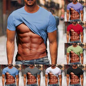 Xingben Four Heren T-shirts Casual shirts met korte mouwen Gradiënthals Zachte losse pasvorm Grafische T-shirts Zomer-t-shirts voor heren XL zwart