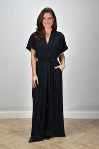 Joseph jumpsuit Sofia JF009139 geplooid en met tailleband blauw