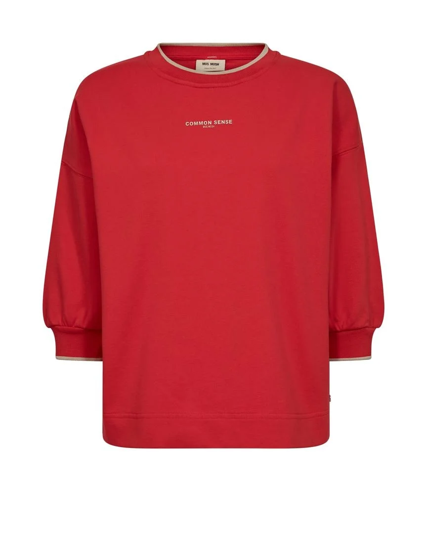 Mos Mosh 168560 268 mosmosh mm darin 3/4 sleeve sweatshirt chinese red
