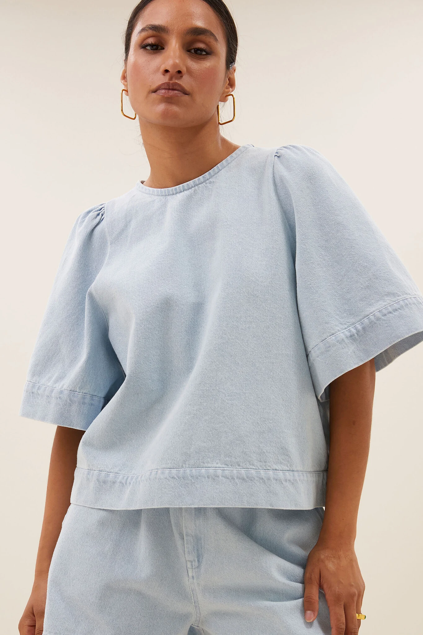 By-Bar Amsterdam 25112003 olivia bleached denim blouse