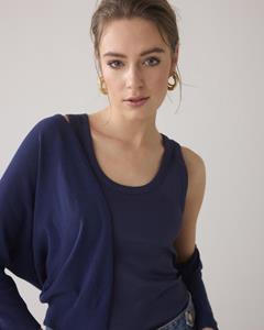 Summum rib tanktop cotton rib 3s4873-5138 480 navy noir