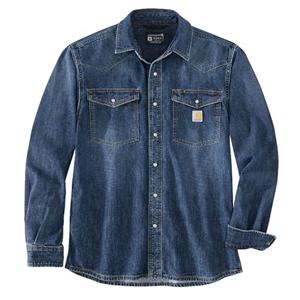 Carhartt  Denim L/S Snap Front Shirt - Overhemd, blauw