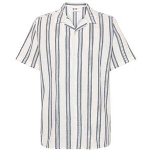 KnowledgeCotton Apparel  Box S/S Striped Cotton Shirt - Overhemd, wit/grijs
