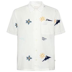 KnowledgeCotton Apparel  Box Fit S/S Shirt Embroidery - Overhemd, wit