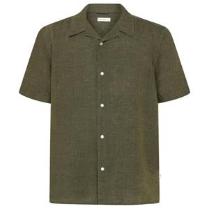 KnowledgeCotton Apparel  Box S/S Linen Shirt - Overhemd, olijfgroen