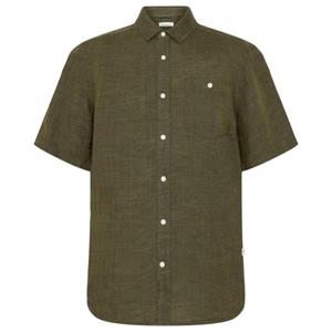 KnowledgeCotton Apparel  Regular Linen S/S Shirt - Overhemd, olijfgroen