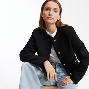 LA REDOUTE COLLECTIONS Tweed jasje met lange mouwen en ronde hals