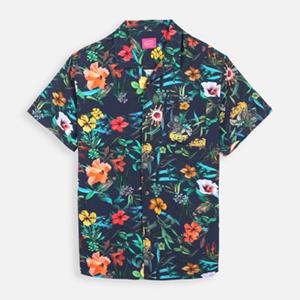 Oxbow Overhemd Lange Mouw  Viscose bedrukt overhemd met korte mouwen BLOOM