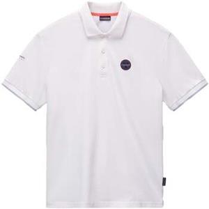 Napapijri T-shirt  E Badge Polo Shirt White Heron