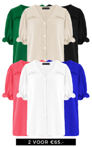 Jurkjes Deal Pofmouwen Top Met Ruffle Demi