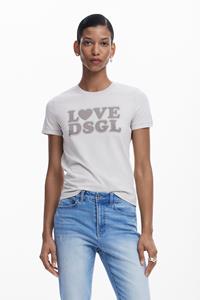 desigual Effen T-shirt met tekst - BLACK