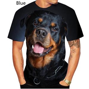 ETST 07 Ontwerp schattig huisdier hond Rottweiler 3D print T-shirt grappige stijlvolle heren en dames casual korte mouwen XS