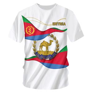 ETST 07 Eritrea Vlag Eritrese Logo 3D Print T-shirts Tops Tees Korte Mouw Casual O Hals Streetwear Abrham Eritrea T-shirt S