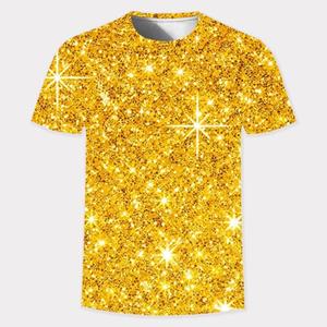 ETST WENDY 005 Overal zijn T-shirts met een goudpatroon te vinden en 3D-geprinte zomertopjes met korte mouwen voor zowel mannen als vrouwen zijn comfortabel S