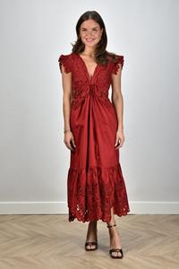 Farm Rio jurk 337217 met vlinder detail en cut-out rood