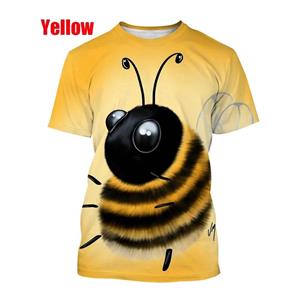 Chengyu 2022 Nieuwe Mode Bee 3D Gedrukt T-shirt Zomer Casual Mannen/Vrouwen Hip Hop Ademend Korte Mouw T-shirt XS