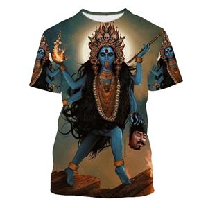 Chengyu Hindoe Godin Kali 3D Geprint Ganesha Grafisch T-shirt Streetwear Vintage Unisex T-shirts Casual Heren T-shirts Kleding S