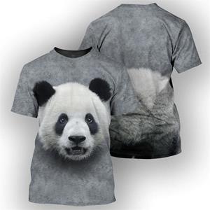 Chengyu Bruine Beer Panda 3D Print T-shirt Heren Mode Casual Gorilla Dier Korte Mouwen Ronde Hals T-shirts Zomer Heren Straat Tees XXS