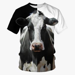 Chengyu Populaire grappige koe T-shirts voor mannen Casual 3D-print T-shirts Zomermode Persoonlijkheid Ronde hals Korte mouwen Tops T-shirt Kleding 4XL