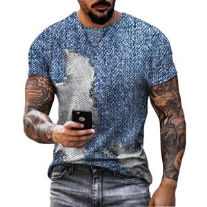 Chengyu Grappige Heren T-Shirt 3D Bedrukte T-shirts Oversized Losse Korte Mouw Zomer Mannen Kleding Vintage Straat Effen Patroon Tees tops S