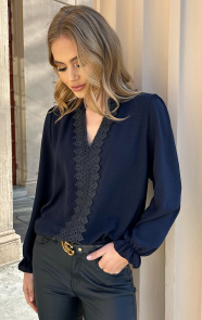 The Musthaves Kanten Boho Blouse Marine