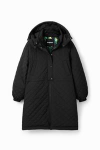 Desigual Gewatteerde jas met pofmouwen - BLACK