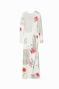 Desigual Aansluitende midi-jurk tekst - WHITE