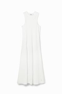 Desigual Midi-jurk geribde patch - WHITE