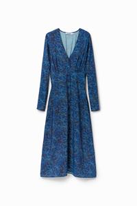 Desigual Midi-overhemdjurk bloemen - BLUE
