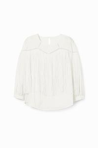 Desigual Blouse met geborduurde franjes - WHITE