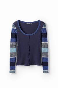 desigual T-shirt lange mouwen strepen - BLUE