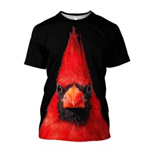 Chengyu Mode 3D Cardinals Gedrukt Mannen T-shirts Casual Baggy Vogel Grafische Grappig Tops Esthetische Licht Academia Kleding Nieuwe Tees 5XL