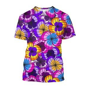 Chengyu Mode Casual Polen Viooltje Bedrukte T-shirty Cottagecore Esthetische T-shirts Hawaiiaanse Vakantie Oversized Unisex T-stukken Mannen Streetwear 6XL