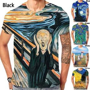 Chengyu Herenmode Vincent Van Gogh 3D-geprint T-shirt Trend Casual Elegant Kunst Schilderij Patroon Ronde Hals T-shirts XXL