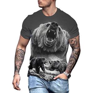 Chengyu Big Bear 3D Print Zomer Heren Ronde Hals T-shirt Casual Korte Mouw Oversized Pullover Mode Streetwear Trend Herenkleding 3XL
