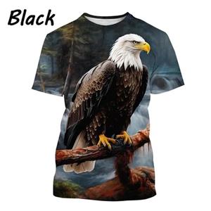 Chengyu Eagle 3d bedrukt T-shirt Herenmode Casual Grappig Persoonlijkheid Dierenprint T-shirt Top Streetwear Losse tops Tees XXS