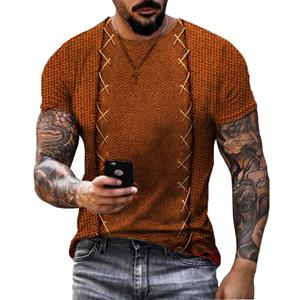 ETST0012 Grappige Heren T-Shirt 3D Bedrukte T-shirts Oversized Losse Korte Mouw Zomer Mannen Kleding Vintage Straat Effen Patroon Tees tops S